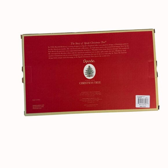 Spode Christmas Tree Dessert Tray 2020 Annual Poinsettia Candy Cane Fine China - Picture 12 of 12